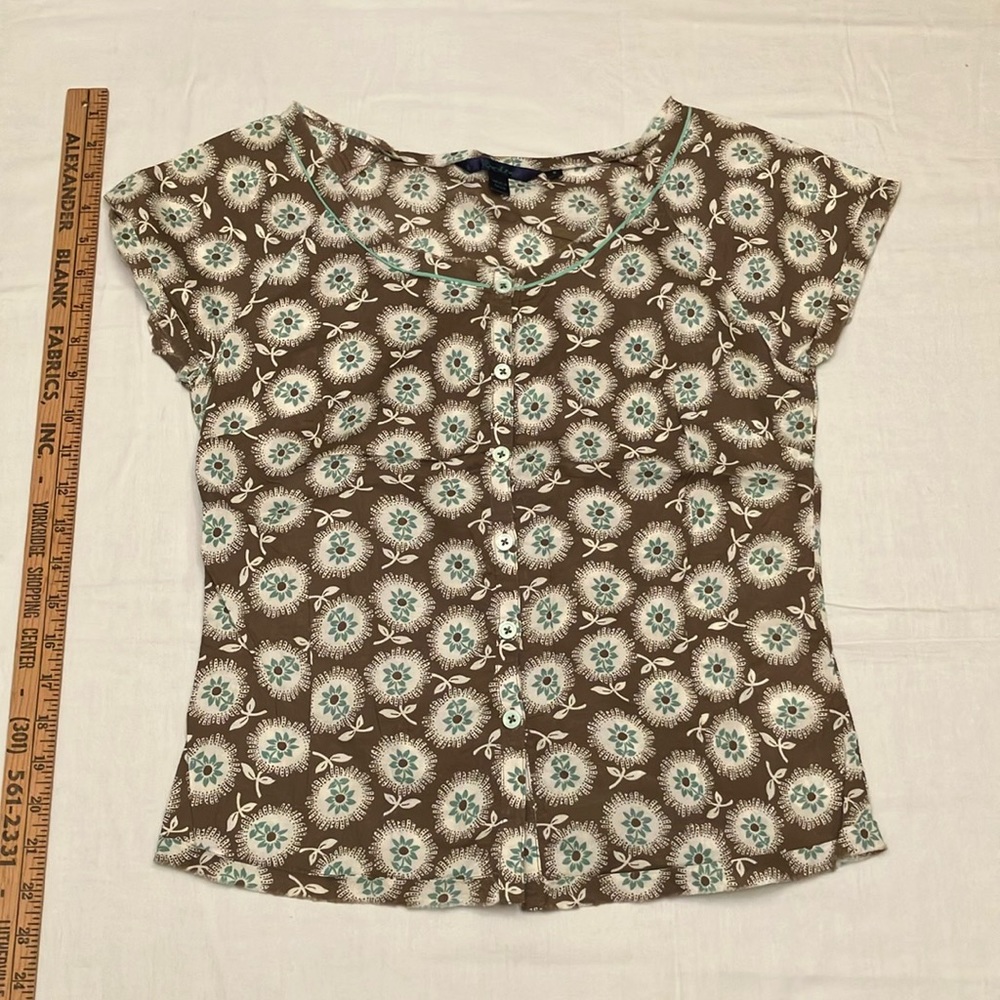 Boden 4 US brown cap sleeve blouse, cotton